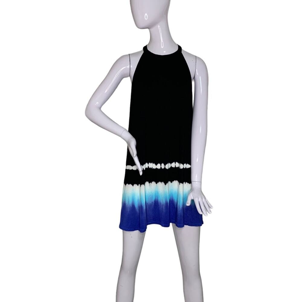 PL Movement Tie Dye Dress Halter Neck Ombre Black/Blue/White Size M - Picture 1 of 12
